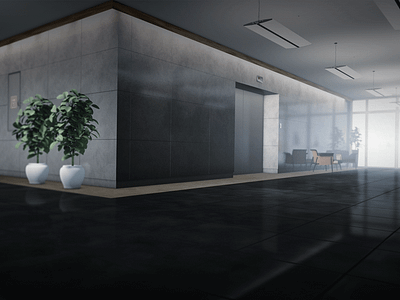 Office Lobby 3d architectural visiualization cinema4d