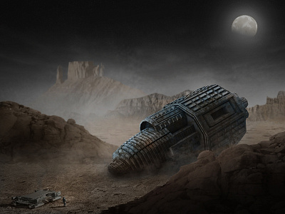 Alien Planet cinema4d matte painting photoshop