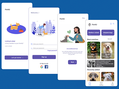 Pets Adoption App ui ux design ui design ui ux uidesign uiux uiuxdesign ux design uxdesign