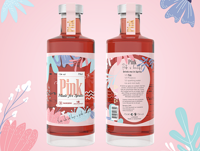 Label Design - Pink alcohol alcohol label bottle bottle design design label label design labeldesign labels pink red summer summervibes
