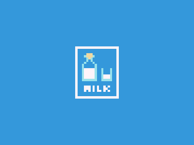 New logo for my website lessmilk logo milk pixel art