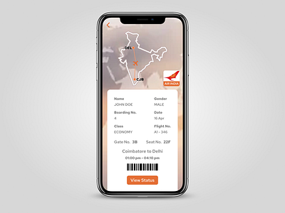 Boarding Pass app design ui ux