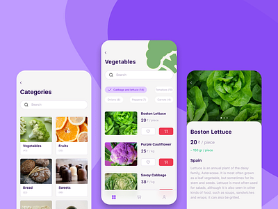 Groceries Delivery Application app design interaction design interface typography ui uiux ux uxuidesign vector