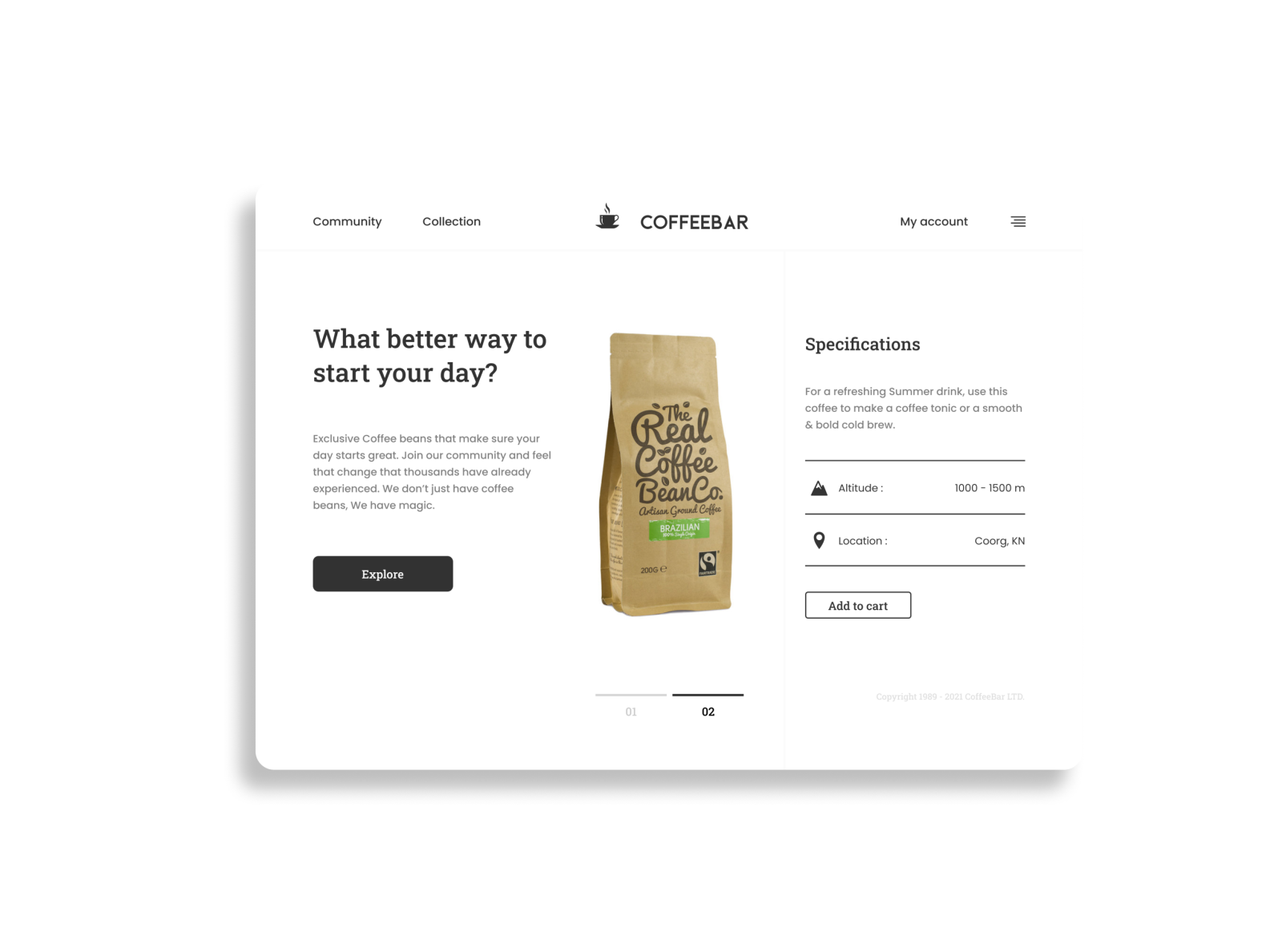 Coffee site by Shubhkarman Gill on Dribbble