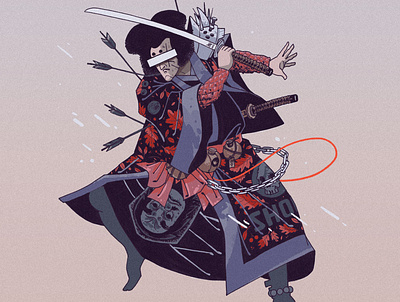 ChevalierBandit[12] colorful illustration japan japanese knight samurai