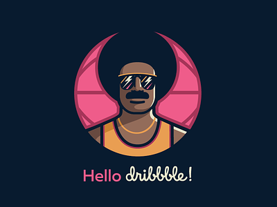 Hello Dribble! afro basketball player
