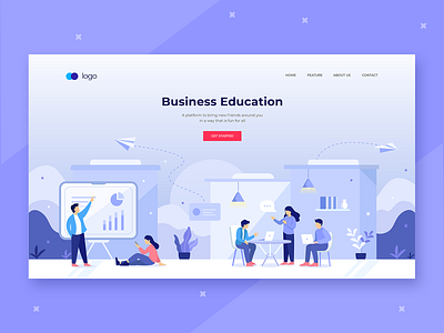 Business education illustration for website design