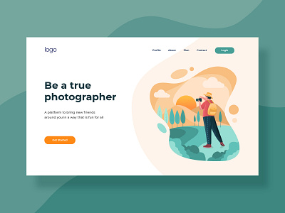 Illustration of photographer for website design and landing page app design business business card graphic design graphic design header illustraion illustration illustrator landing page landing page design photographer photography illustration ui ui ux ui design ui ux design uidesign web design website design