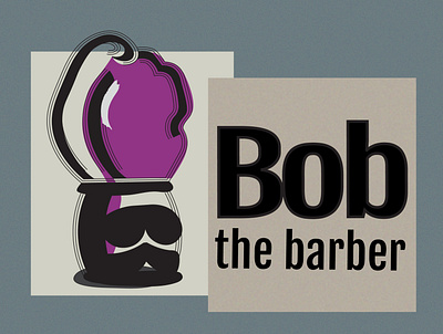 Bob the barber barber barber logo barber shop barbershop dailychallenge dailylogo dailylogochallenge logo moustaches shave brush vector