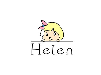 Helen baby baby apparel baby brand blond bow character child dailychallenge dailylogo dailylogochallenge day 46 hand drawn hand lettering helen logo madeline vector whimsical
