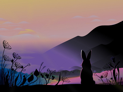 Bunny with landscape