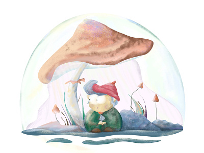 The gnome character daily gnome illustration mushroms painting photoshop raster tale