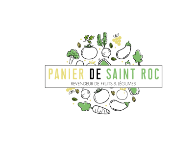 LOGO - version 2 Panier de saint roc branding design food fruit graphic design graphique design healty food identidade visual identity branding illustrator logo vector vegetable