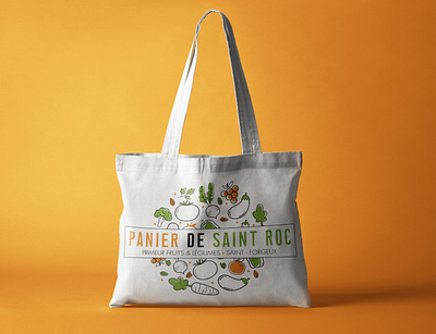 Tote Bag- Panier de saint Roc design graphic design graphique design identity branding identity design illustration illustrator logo logo design totebag