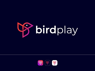 Bird play logo icon, Player logo icon