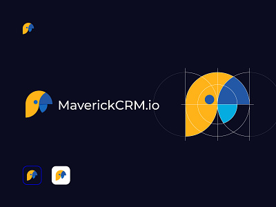 Maverick branding design geometric logo golden ratio graphic icon logo mark logo type mark maverick maverick logo minimal monogram parrot parrot logo symbol tech tech logo ui vector