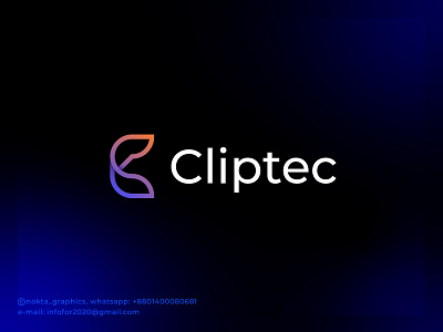 Cliptec abcdefghiclkm branding c design geometric logo graphic icon letter mark logo logo mark logotype mark minimal monogram nopqrstuvwxyz symbol tech tech logo ui vector