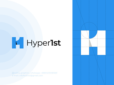 H1 Logo creative design ecommerce finance flat logo h h logo h1 identity logo logo design logotype mark minimal modern symbol tech top typhography vector