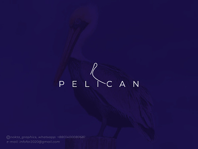 Pelican branding creative logo design geometric graphic icon line art logo logo mark logos mark minimal minimalist logo monogram pelicon pelicon logo simple logo symbol top ui vector