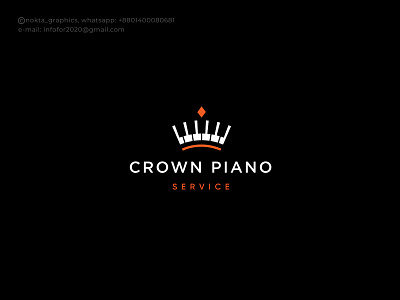 Crown Piano Service brand identity branding entertainment flat logo icon logo logo design logo designer logos logotype mark minimal logo minimalist logos modern logo monogram music piano simple logo top vector