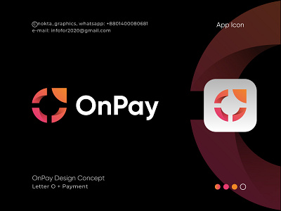 OnPay, Letter O + Payment logo icon branding design gradient icon logo designer logo mark logos logotype mark minimal logo minimalist logos modern logo money o letter pay payment payment logo simple top vector