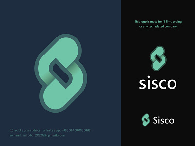 Sisco, S letter logo app branding coding crypto design icon it logo logo mark mark minimal minimalist logo modern logos simple sisco symbol tech top trading vector