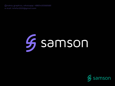 Samson, S letter logo design abstract logos branding icon identity logo design logo designer logo mark logos minimal logo minimalist logo modern logo monogram s s logo samson logo ss logo symbol top typhography vector