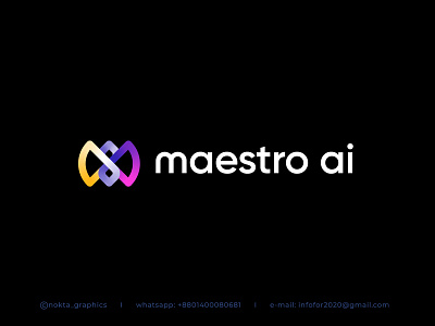 Playful logo for new AI startup 99designs branding creative m letter logo design gradient icon logo logo design m maestro mark minimal logos playful startup symbol tech top trendy typhography vector