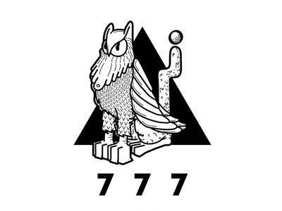 Grifo Owl 777 black circle grifo icon illustrator number owl triangle