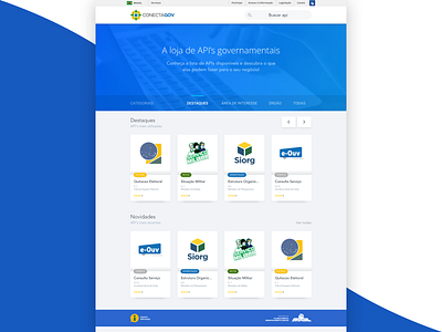 Store page - Web api blue brazil card design desktop goverment product search bar store ui ui ux ux ux design web