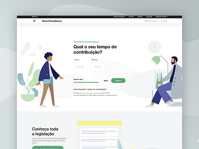 Brazil social security calculator - Web calculator ui design government illustration product pwa social ui ui ux ux design web