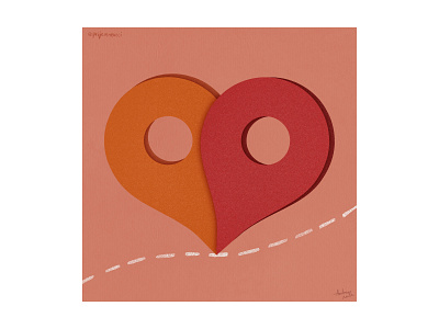 VALENTINE'S DAY drawing geolocation heart illustration illustrator inlove location love procreate valentines day valentinesday