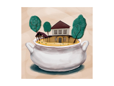 SOUP HOUSE bistro cook cooking drawing editorial editorial illustration food foodart foodillustration house illustration illustrator restaurant soup