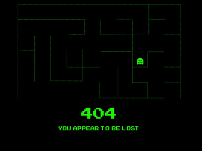 DailyUI Challenge Day 8 - 404 404 404 page 404page 90s alien arcade arcadegame dailyui dailyui008 dailyuichallenge design illustration lost maze space invaders ui uidesign vintage
