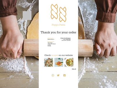 DailyUI - Day 17 Email Receipt 017 cooking dailyui dailyui017 dailyuichallenge design email email receipt pasta purchase ui uidesign