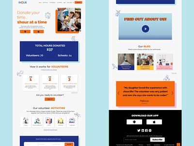 1hour - New Homepage donatetime education feedback homepage mentorship redesign schools time