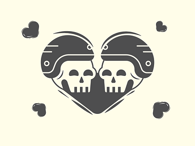 Skulls wedding biker heart illustration skull skulls wedding