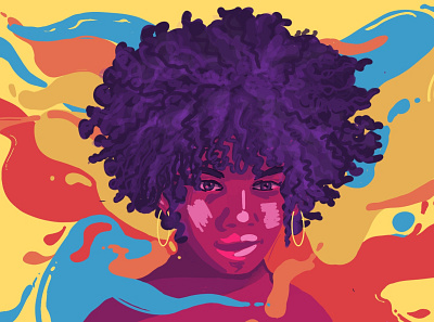 Black beauty portrait design drawing illustration