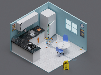 Isometric Kitchen Blender 2.8 3d 3d art blender design illustration isometric art low poly lowpoly minimal modeling