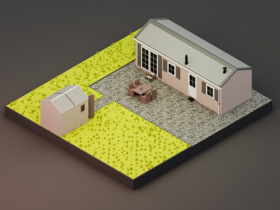 Isometric House 3d 3d art blender blender3d colorful illustration isometric art low poly lowpoly minimal modeling