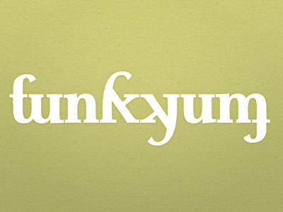 Funkyum Nameplate ambigram font funkyum helfa logo magazine typeface