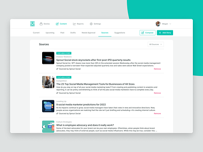 Bambu by Sprout Social analytics enterprise mobile news feed product design saas social media