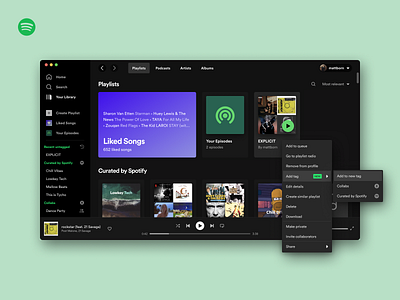 Spotify Tags concept design desktop product design ui