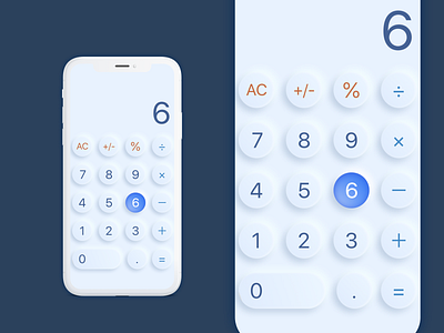 Daily UI 4 - Calculator calculator daily ui dailyui mobile app mobile design mobile ui neumorphic neumorphic design neumorphism