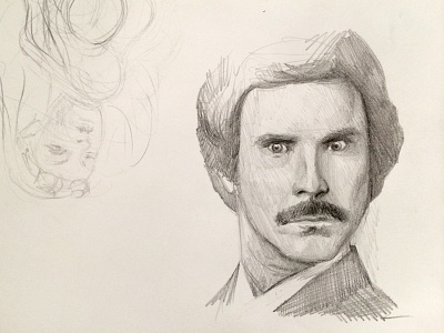 Will Ferrell Sketch anchorman art portrait sketch study will ferrell