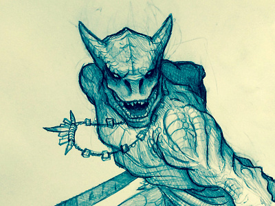 Sketch creature draconian dragonman fantasy lizardman reptilian humanoid