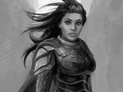Warrior Sketch armor bill harkins fantasy girl illustration knight sketch warrior