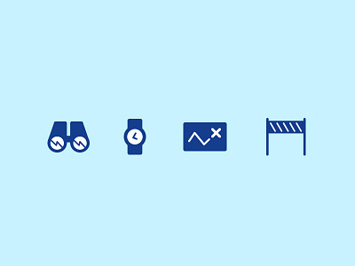 Icons binoculars glyphs goal icons map marks overview watch
