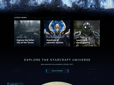 Starcraft Universe Website games mmo starcraft web design website