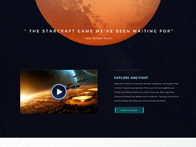 Another piece of the SCU website futuristic mmorpg sci fi starcraft web design website